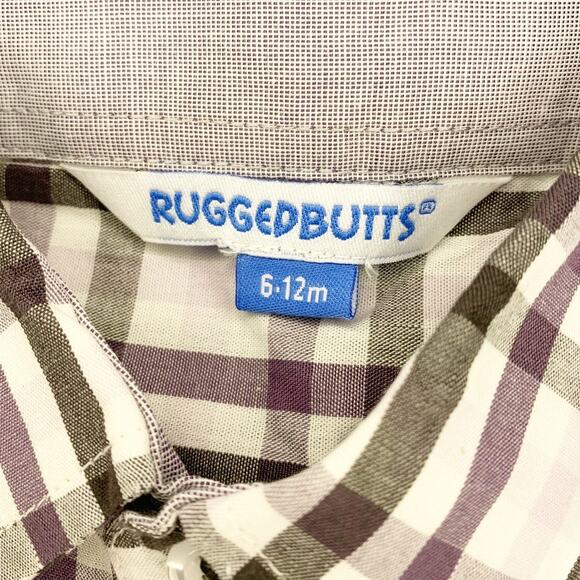 NWT Rugged Butts Checkered Long Sleeve Button Down Size 6-12 Months - Picture 5 of 5